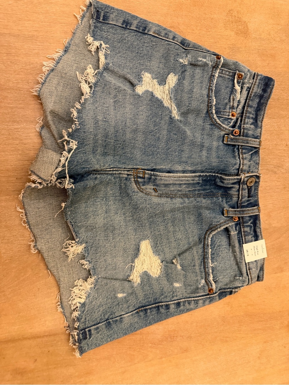 Abercrombie & Fitch Distressed Light Blue Denim Cutoff Shorts
